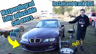 BMW Z3 dirt track build - MAXPEEDINGROD coilover install and initial review - 24 way adjustable