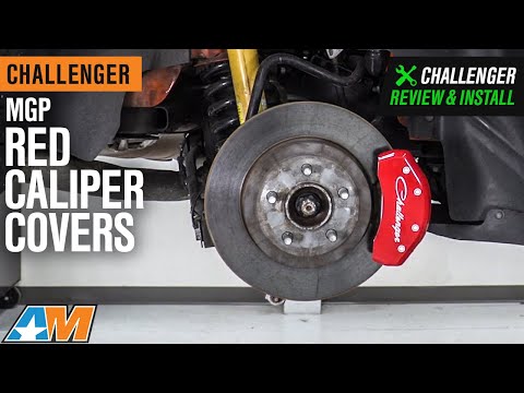 2011-2021 Challenger MGP Red Caliper Covers with Cursive Logo; Front and Rear Review & Install