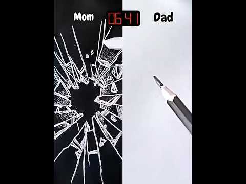 How to Draw a BROKEN GLASS 🔨 (Easy and Fun) #shorts #art #drawing