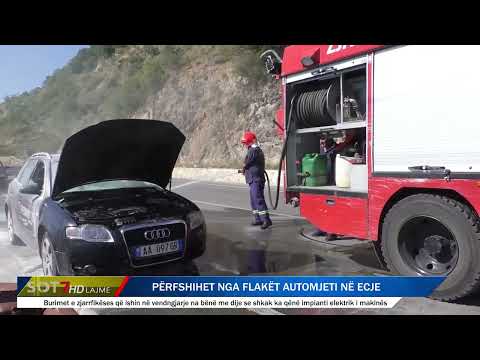Pogradec/ Përfshihet nga flakët automjeti në ecje