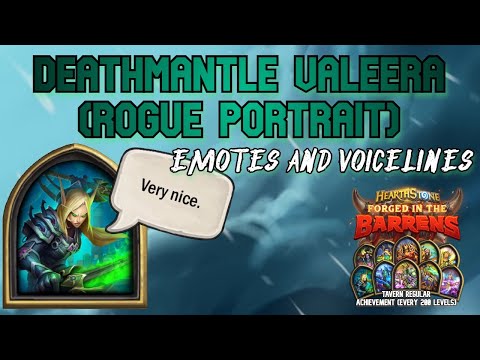 Deathmantle Rogue Emotes + Voicelines - Hearthstone Rogue Hero Portrait