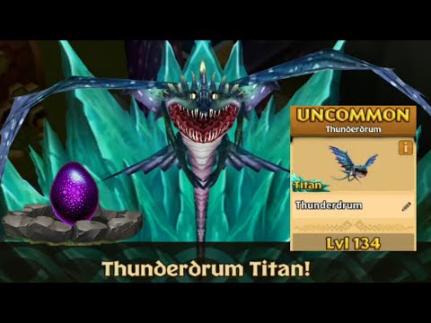 Thunderdrum Max Level 134 Titan Mode - Uncommon Dragon - Dragons:Rise of Berk