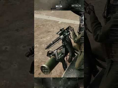 Firing with the M134 Minigun in a close air support exercise