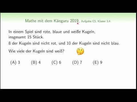 C5|  Känguru Wettbewerb 2019| Klasse 3 4| Logikaufgabe