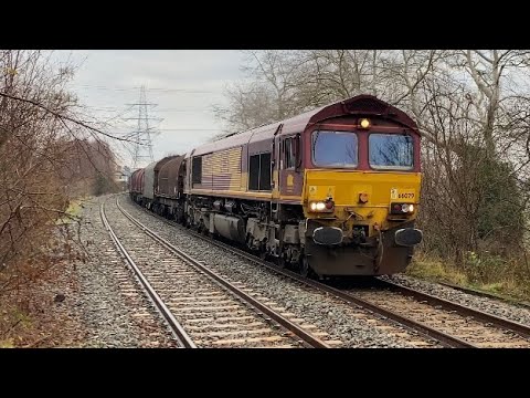 66079 Dee Marsh to Margam Steel Empties at Hawarden Bridge Station 16th December 2021 #arthurgrowler