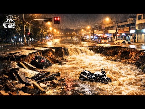 TERROR em Piracicaba (SP): Tempestade Devasta a Cidade, Asfalto RASGADO e Homem é Arrastado!