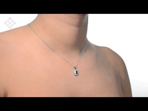 B3619 - Emerald 6 x 4mm And Diamond 9K Yellow Gold Pendant