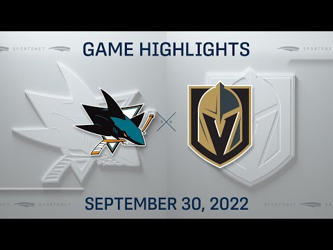 NHL Preseason Highlights | Sharks vs. Golden Knights - September 30, 2022