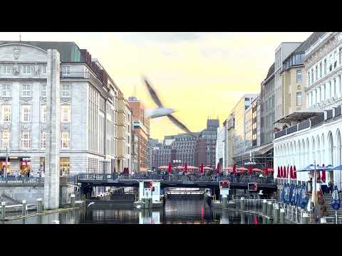 Relaxing Video of the City of Hamburg, Germany. 1 hour HDR 4K