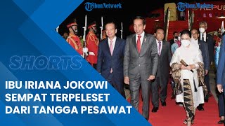 Setibanya di Bandara Ngurah Rai Ibu Negara Iriana Joko Widodo Sempat Terpeleset dari Tangga Pesawat
