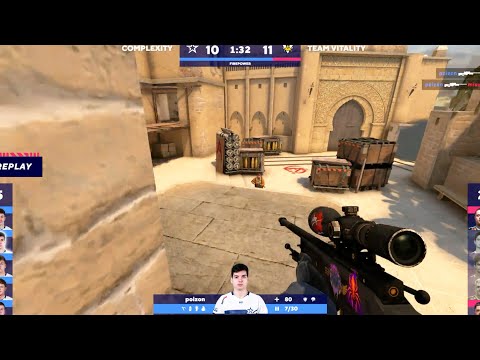 Poizon 4 kills with awp after return for Complexity \ Vitality vs Complexity \ BLAST Spring Groups