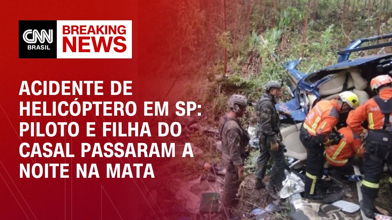 Acidente de helicóptero em SP: Piloto e filha do casal passaram a noite na mata | LIVE CNN