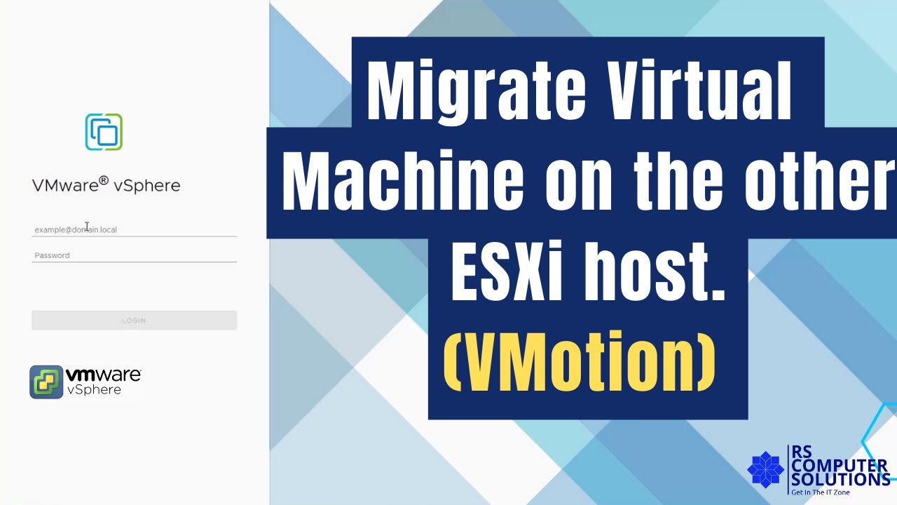 How to migrate virtual machine (vMotion) on the other ESXi host in vCenter.