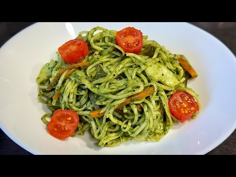 Quick & Easy Spicy Green Noodles Recipe