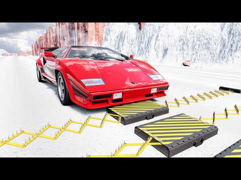 Massive Spike Strip Pileup Car Crashes #153 – BeamNG Drive | CrashBoomPunk