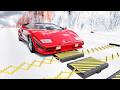 Massive Spike Strip Pileup Car Crashes 153 BeamNG Drive CrashBoomPunk