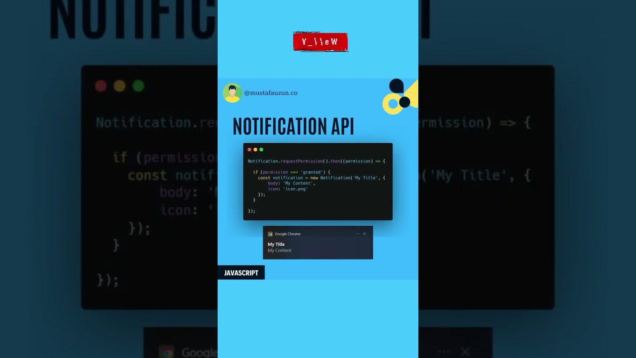 Javascript, Notification API #javascript #shorts