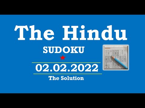 The Hindu  Sudoku Feb 02, 2022 - 1 Star - The Solution