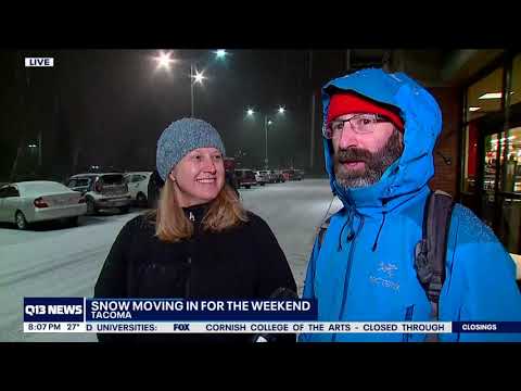 8pm Snow Storm Team Coverage for Q13 News in Seattle, WA 02/12/21 A Block