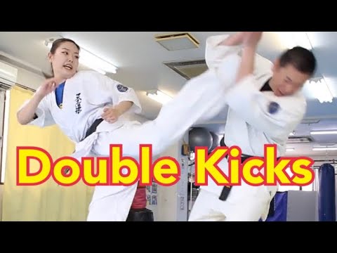 Karate Girl Double Kicks 空手女子 ダブルキックテクニック