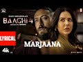 Baaghi 4 Marjaana Lyrics Tiger Shroff Harnaaz Sanjay D Sonam B B Praak Siddhaant Sameer