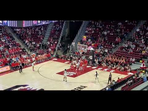 A FANTASIC shot by South Carolina's Victaria Saxton under the basket!