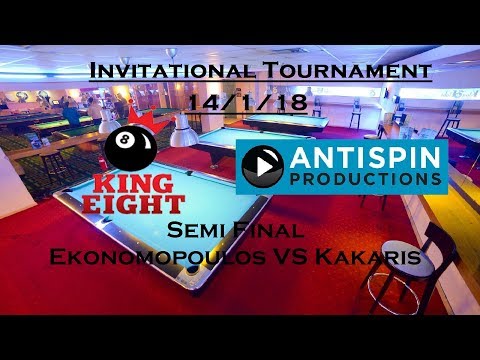 EKONOMOPOULOS VS KAKARIS | Semi Final | KING8 INVITATIONAL 9 BALL  14/1/18