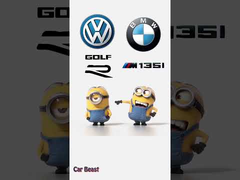 VW golf R  vs BMW M135 i minions style #tiktok #funny #status #bmw #car