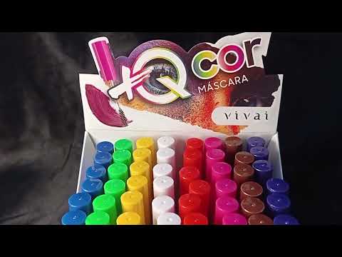 MÁSCARA DE CÍLIOS COLORIDA 8 CORES 2ML VIVAI BOX COM 48 UN