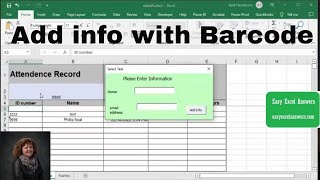 Allow information to be added when barcode is scanned in Excel