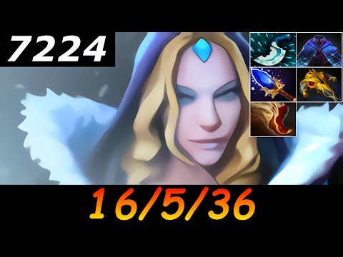 Dota 2 Crystal Maiden 7224 MMR 16/5/36 (Kills/Deaths/Assists) Ranked Full Gameplay