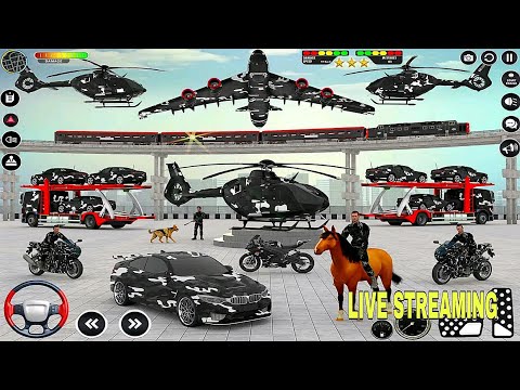 🔴US Army Vehicle Transporter Truck Simulator:Car Army Game - Live Android Gameplay