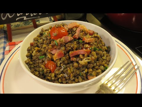Mes LENTILLES VERTES AUX PETITS LARDONS un bon plat de bistro Mère Mitraille sur Gourmandises TV