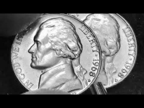 US 1968 5 Cents Coins - The Missing Philadelphia Nickel Years - No P - No Blank - United States