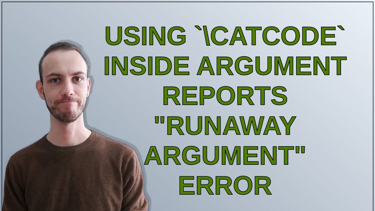 Tex: Using catcode inside argument reports 