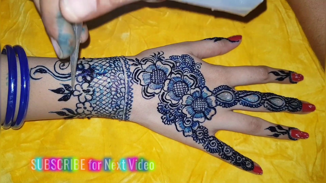 Peel off Blue Mehndi Design