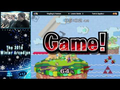 Winter 2016 Melee Arcadian Doubles Losers Semis - Yingling & Yeeman vs Tank & SpyderJ