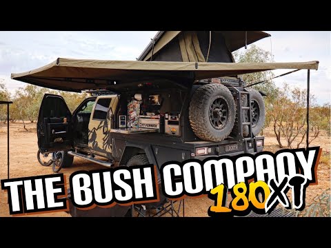 THE BUSH COMPANY 180 XT MAX AWNING. Best awning for rear ladder canopy set up.
