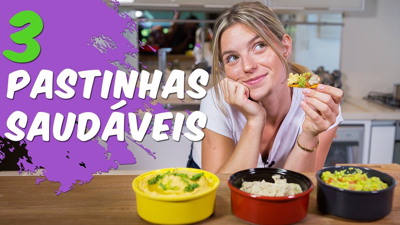 3 PASTINHAS SAUDÁVEIS, GOSTOSAS E FÁCEIS | GUACAMOLE, BABAGANUCHE E HOMUS