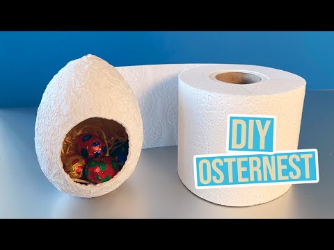 Osternest aus Toilettenpapier basteln - ohne Kleber!