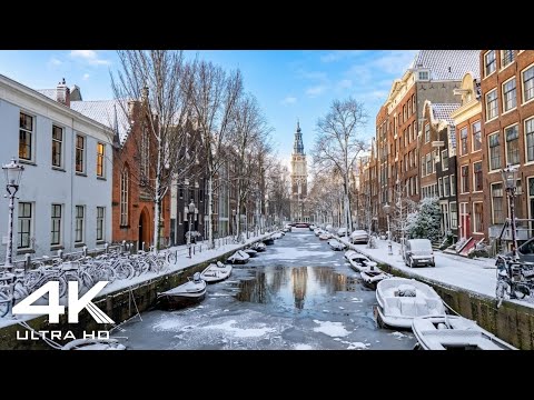 AMSTERDAM Snowing 2026 ❄️ First Winter Walk in 4K HDR