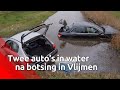 Twee auto’s in het water na botsing