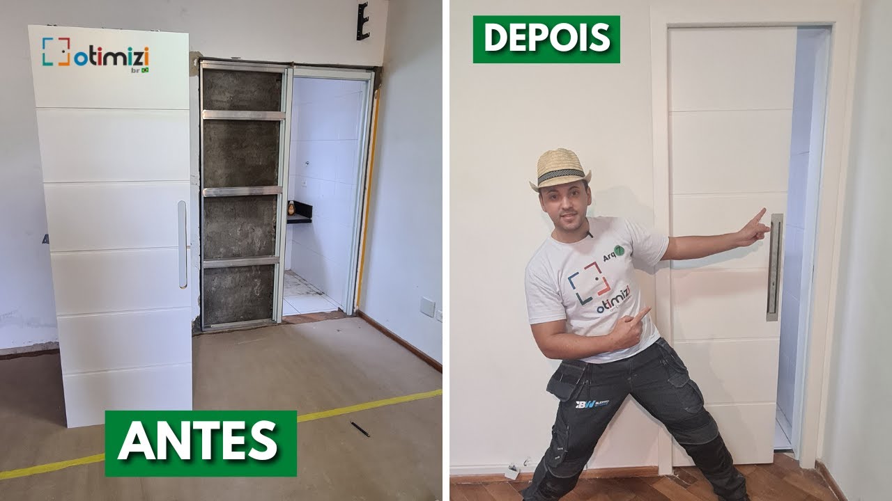 PORTA DE CORRER DENTRO DA PAREDE PRONTA OLHA COMO FICOU