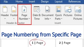 How to start page numbering from specific page | MS Word ⏩