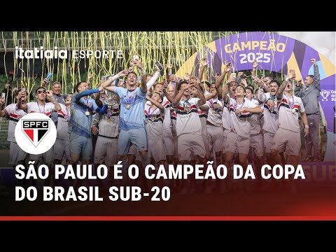 VEJA O MOMENTO EM QUE OS JOGADORES DO SÃO PAULO LEVANTAM A TAÇA DA COPA DO BRASIL SUB-20