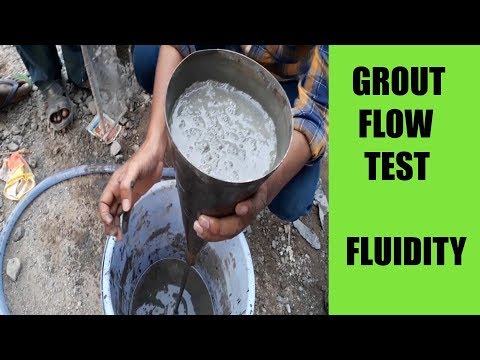 Grout Flow Test, Fluidity test on Grout, Grouting work