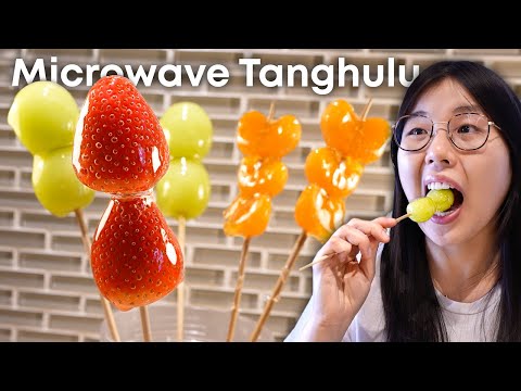 5-Minute Microwave Tanghulu 🍓 (TikTok Viral Fruit Hack!)
