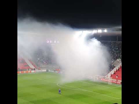 Ultras Maccabi Haifa impressive away support vs Slavia Praha