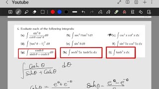 How to integrate hyperbolic functions #examples