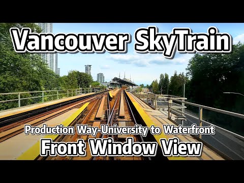 ⁴ᴷ⁶⁰ Vancouver SkyTrain Front Window View - Expo Line from Production Way-University to Waterfront